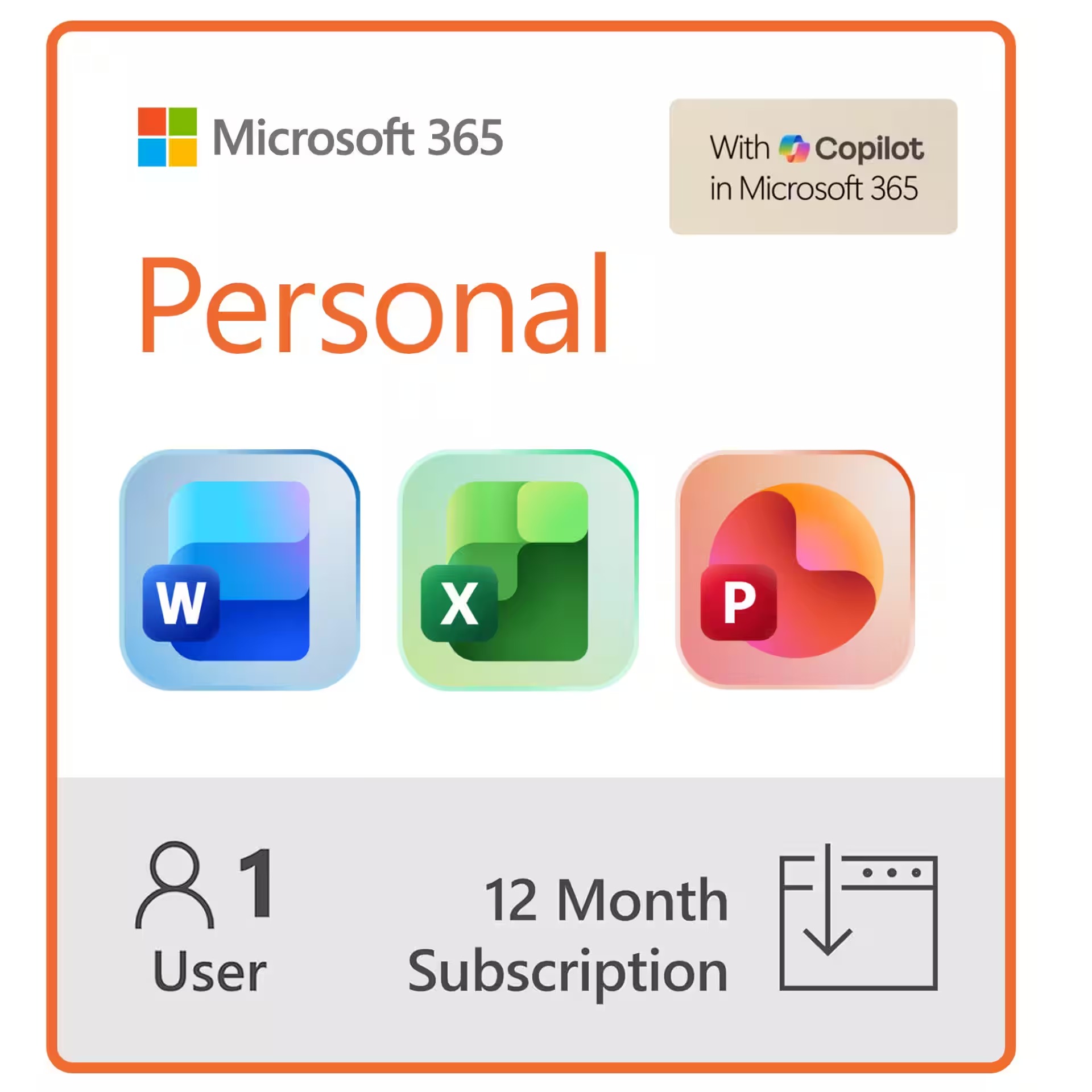 Microsoft Office 365 Personal – 12-Month – 1 User [Digital]